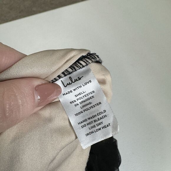 Lulus Womens Dress M Black V.I.P. Treatment Mesh Ruched Bodycon Midi Dark Y2K - Picture 12 of 13